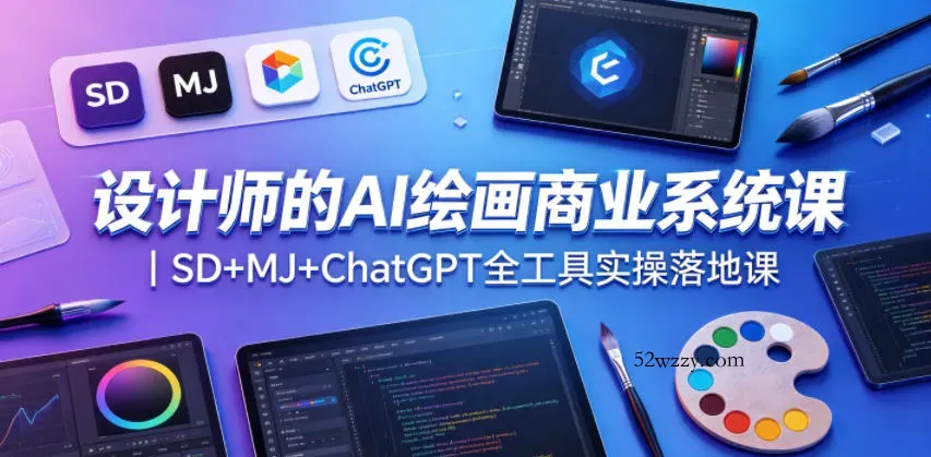 设计师的AI绘画商业系统课｜SD+MJ+ChatGPT全工具实操落地课-微众资源