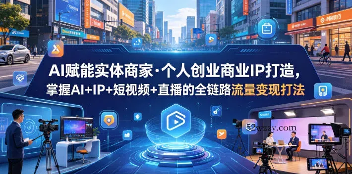 AI赋能实体商家·个人创业商业IP打造，掌握AI+IP+短视频+直播的全链路流量变现打法-微众资源