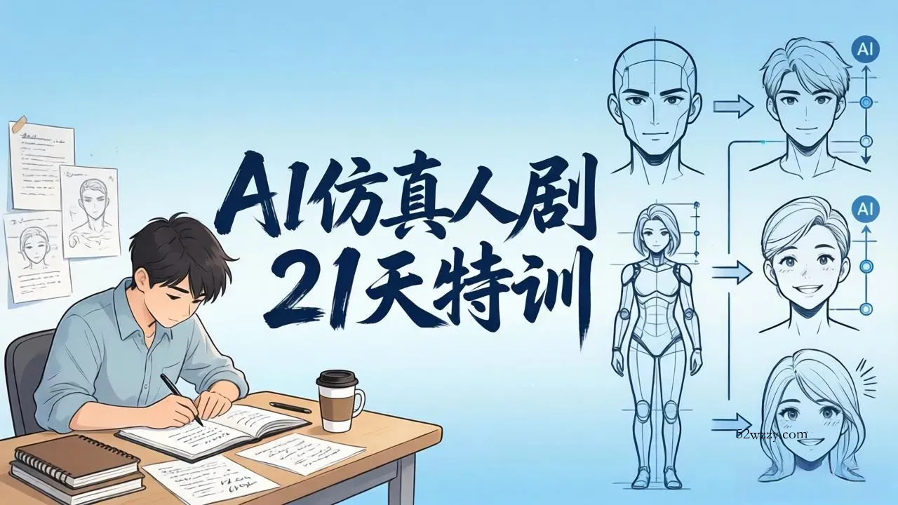 AI仿真人剧21天特训-更新：从剧本到成片全流程实战，掌握角色一致性与变现方法-微众资源
