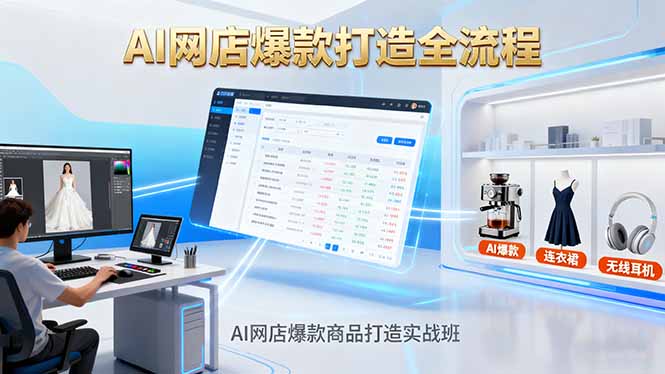 AI网店爆款商品打造实战班：AI技术实现商品图智能处理，快速搭建AI网店-微众资源