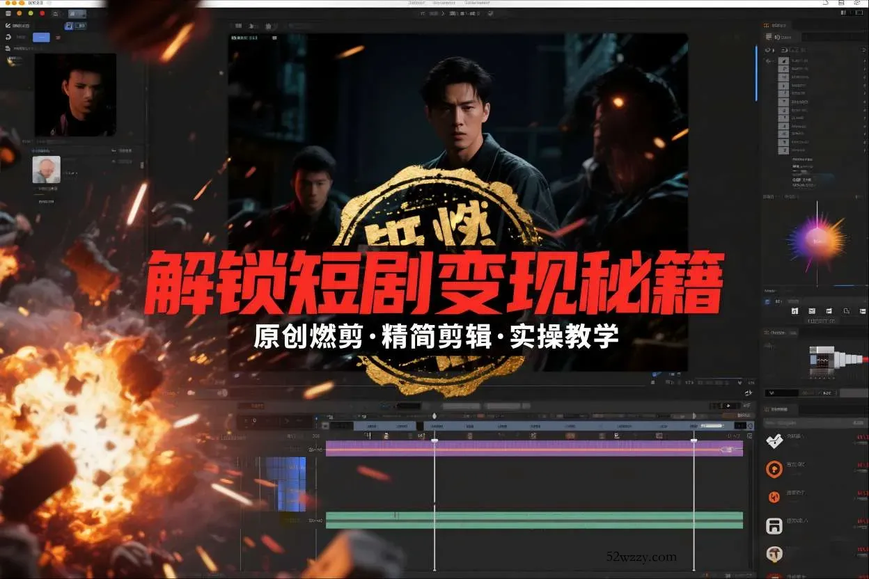 短剧拉新之原创燃剪精简剪辑实操课，解锁短剧变现秘籍-微众资源