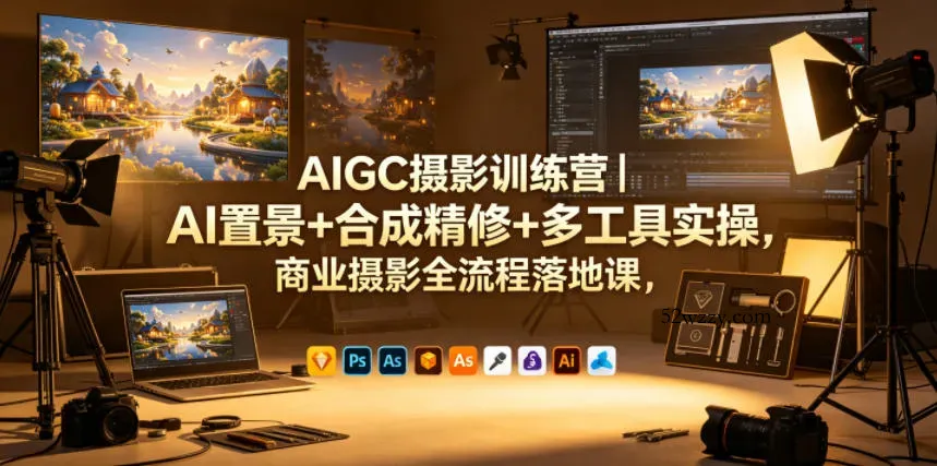 AIGC摄影训练营|AI置景+合成精修+多工具实操,商业摄影全流程落地课