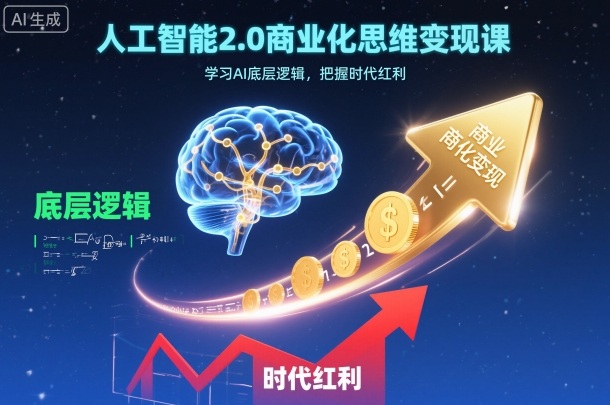 人工智能2.0商业化思维变现课，学习AI底层逻辑，把握时代红利-微众资源