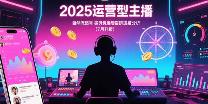 2025运营型主播：自然流起号，微付费投放技巧，罗盘数据深度解析(7月更新-微众资源