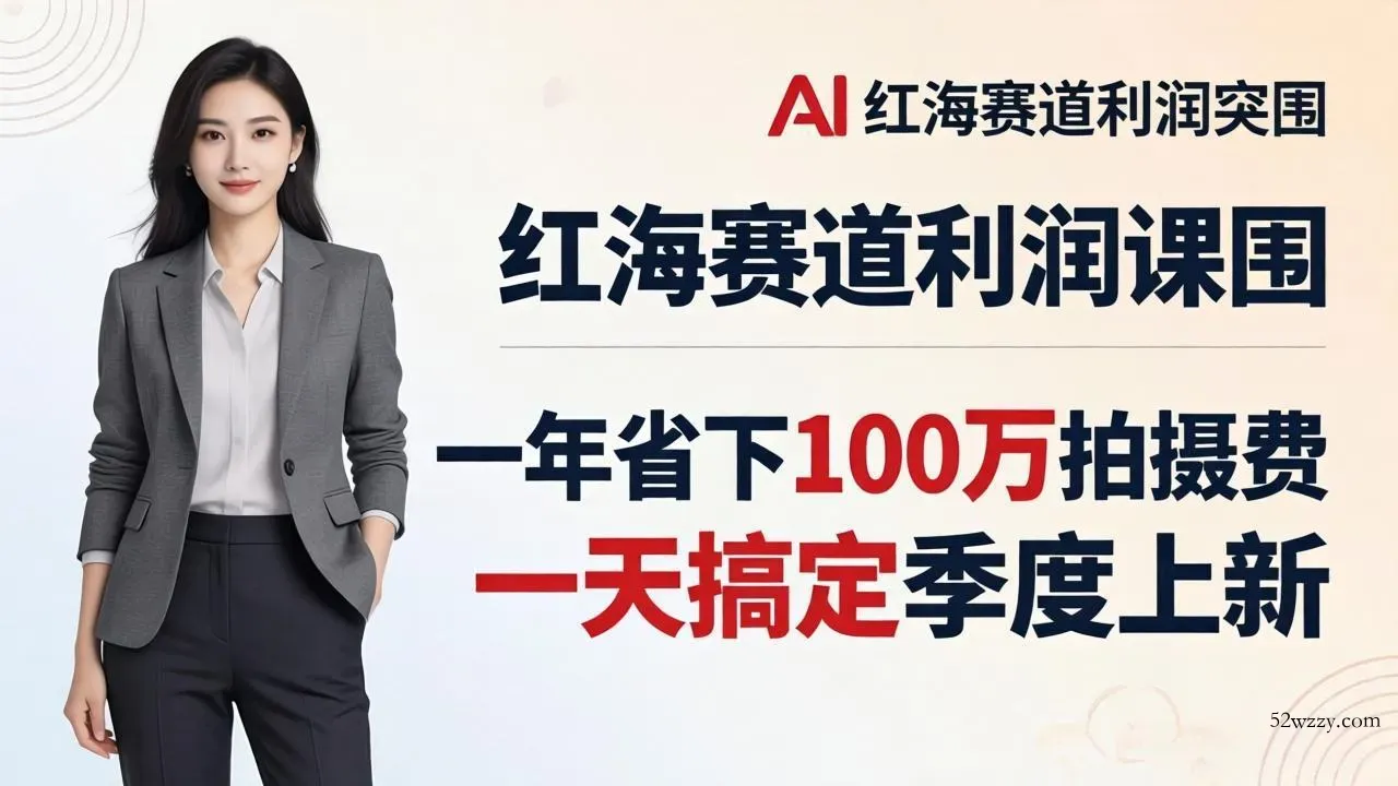 服装老板AI模特图课：一年省下100万拍摄费，一天搞定季度上新，红海赛道利润突围-微众资源
