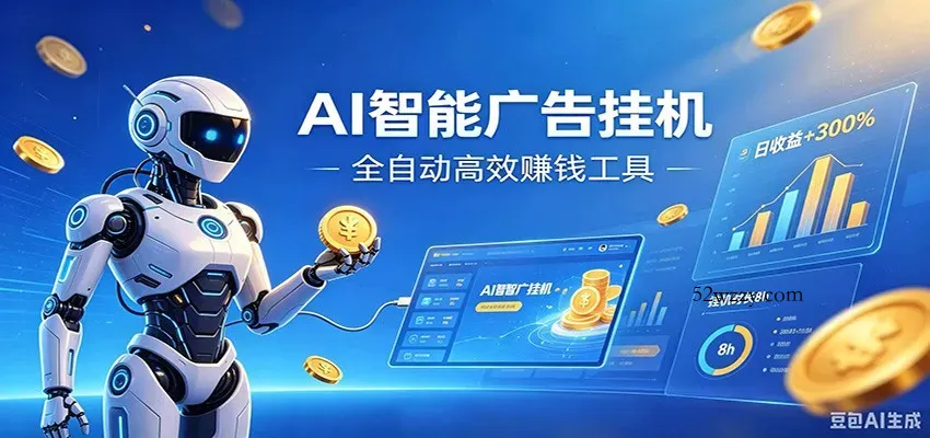 AI智能广告挂机，小白轻松上手，在家自动赚收益-微众资源