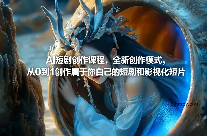 AI短剧创作课程，全新创作模式，从0到1创作属于你自己的短剧和影视化短片-微众资源