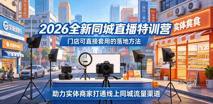 2026全新同城直播特训营，门店可直接套用的落地方法，助力实体商家打通线上同城流量渠道-微众资源