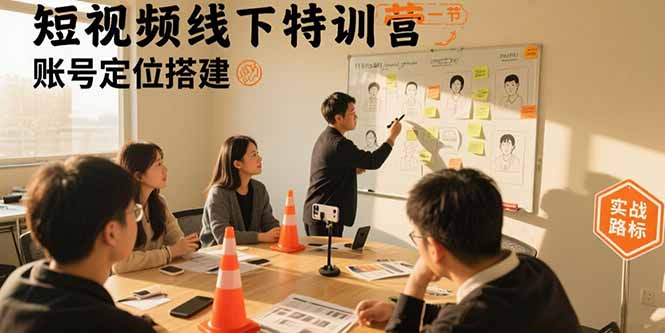 短视频线下特训营：账号定位搭建/口播号拍摄剪辑/直播间流量入口/变现实战-微众资源