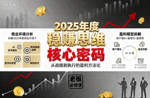 2025年度稳賺思维老板创业营，拆解2025年新商业环境下，企业实现持续盈利的核心密码-微众资源