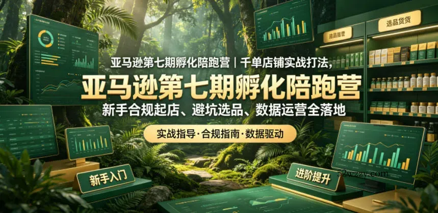 亚马逊孵化陪跑营｜千单店铺实战打法，新手合规起店、避坑选品、数据运营全落地(更新0708)-微众资源