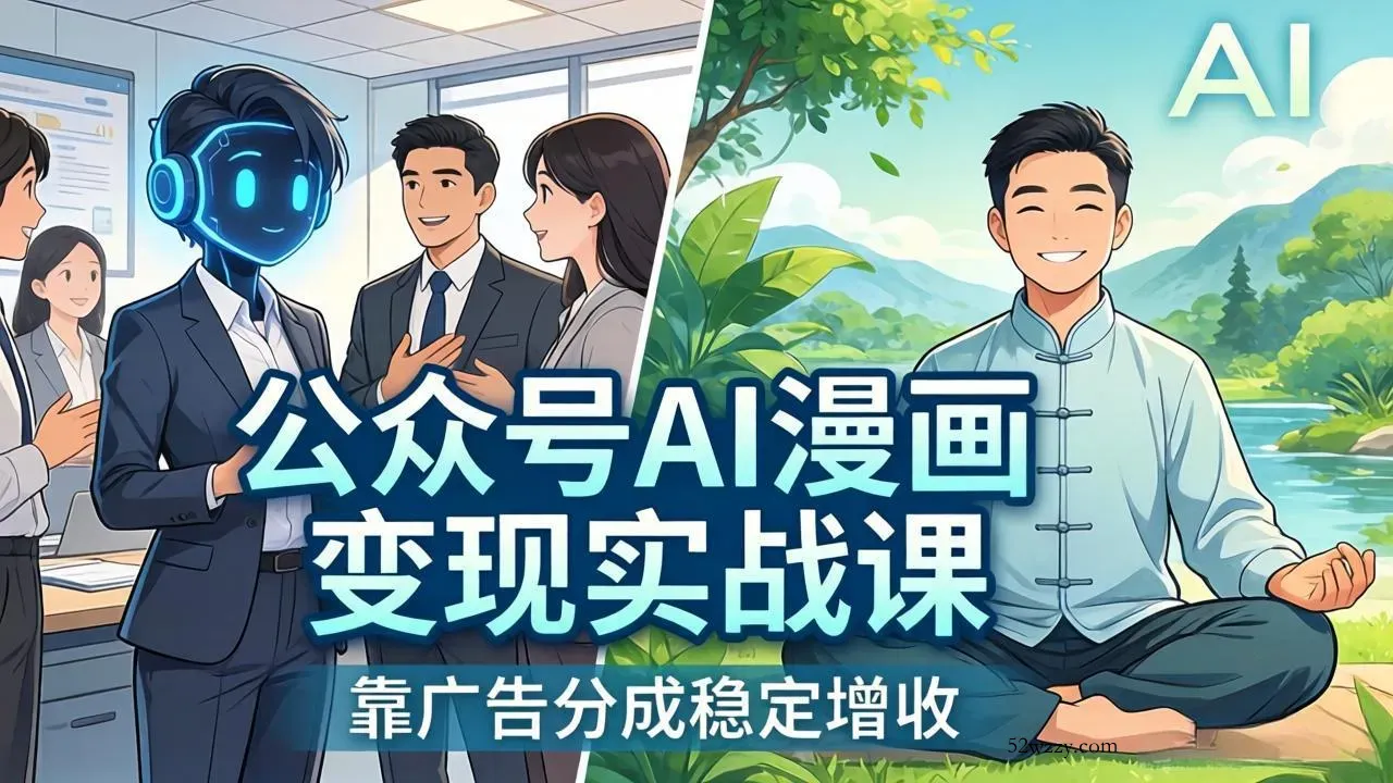 公众号AI漫画变现实战课：星座/职场/养生多赛道+智能体发文，靠广告分成稳定增收-微众资源