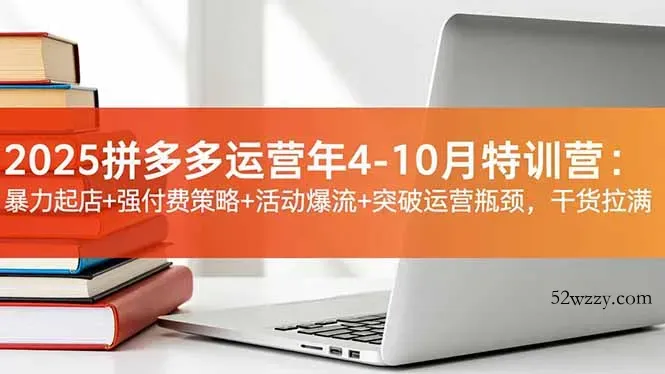 2025拼多多运营年4-10月特训营：暴力起店+强付费策略+活动爆流+突破运营瓶颈，干货拉满-微众资源