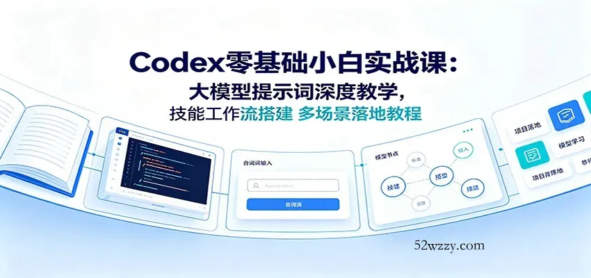 Codex零基础小白实战课：大模型提示词深度教学，技能工作流搭建多场景落地教程-微众资源