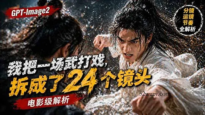 用GPT-Image2，把一段武打对决拆成24个连续镜头，从人物建立、动作衔接、运镜节奏，到情绪爆发-微众资源