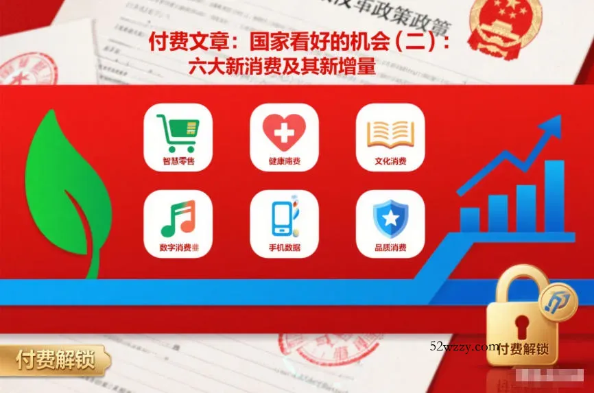 付费文章：国家看好的机会(二)：六大新消费及其新增量-微众资源