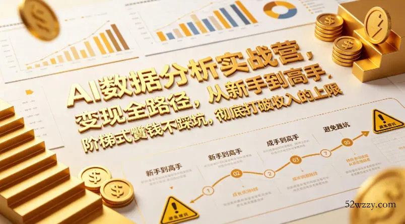 AI数据分析实战营，变现全路径，从新手到高手，阶梯式賺钱不踩坑，彻底打破收入的上限-微众资源