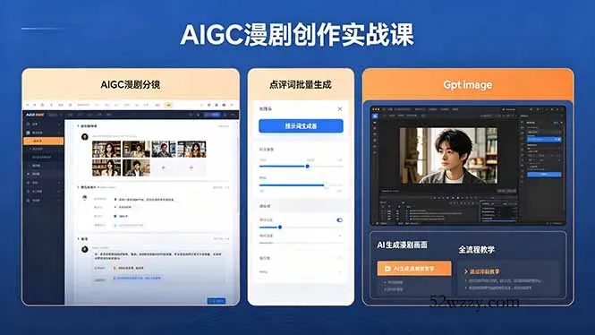 AIGC漫剧创作实战课，提示词批量生成分镜剧本，Gpt image+维洛全流程教学助你AI变现-微众资源