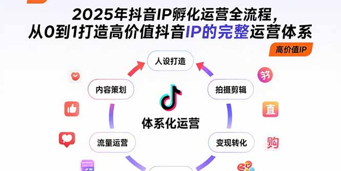 2025年抖音IP孵化运营全流程，从0到1打造高价值抖音IP的完整运营体系-微众资源
