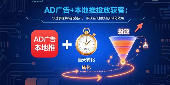 AD广告+本地推投放获客：快速掌握精准获客技巧，实现当天投放当天转化效果-微众资源
