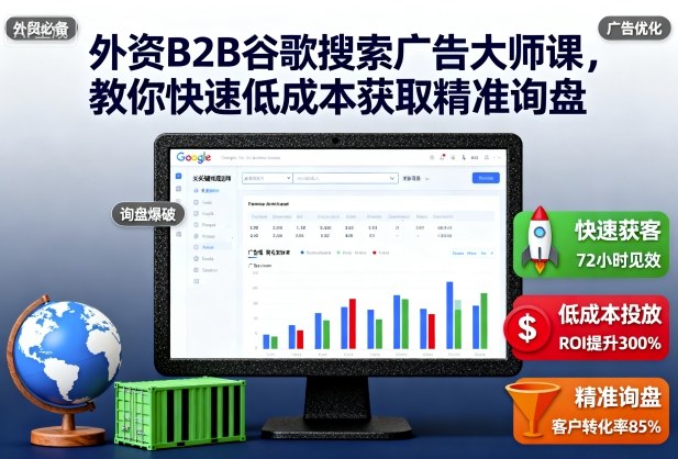 外资B2B谷歌搜索广告大师课,教你快速低成本获取精准询盘-微众资源