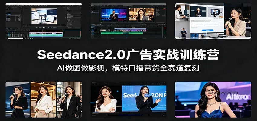Seedance2.0广告实战训练营：AI做图做影视，模特口播带货全赛道复刻-微众资源