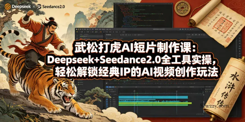 武松打虎AI短片制作课：Deepseek+Seedance2.0全工具实操，轻松解锁经典IP的AI视频创作玩法-微众资源