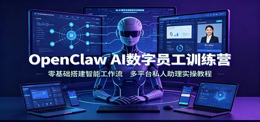 OpenClaw AI数字员工训练营：零基础搭建智能工作流，多平台私人助理实操教程-微众资源