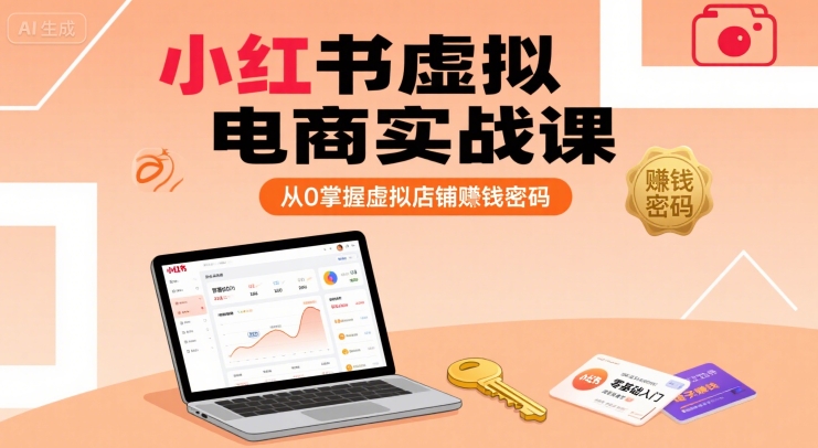 小红书虚拟电商实战课，从0掌握虚拟店铺賺钱密码-微众资源