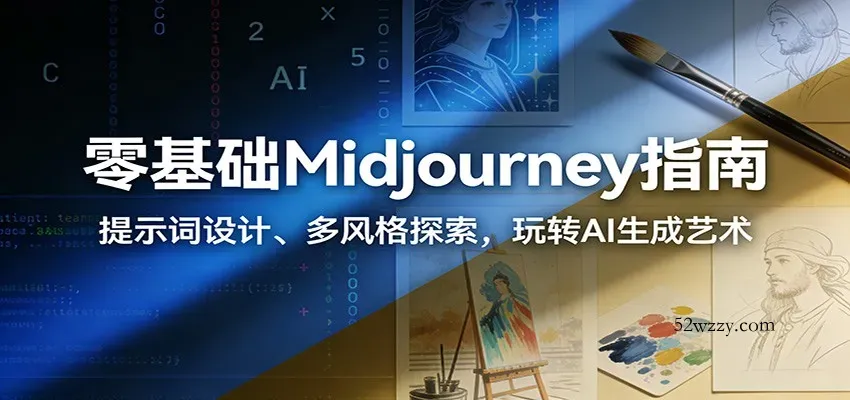 零基础Midjourney指南：提示词设计、多风格探索，玩转AI生成艺术-微众资源