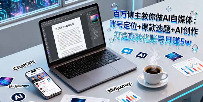 百万博主教你做AI自媒体：账号定位+爆款选题+AI创作 打造高转化账号月赚5w-微众资源
