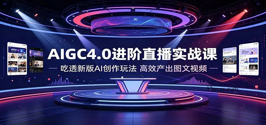 AIGC4.0进阶直播实战课：吃透新版AI创作玩法，高效产出图文视频-微众资源