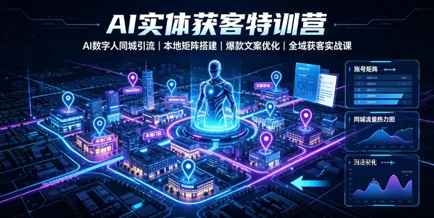 AI实体获客特训营｜AI数字人同城引流、本地矩阵搭建、爆款文案优化全域获客实战课-微众资源