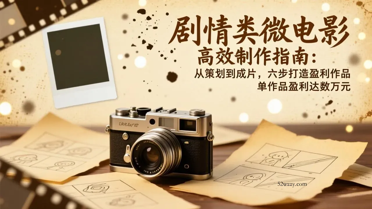 剧情类微电影高效制作指南：从策划到成片，六步打造盈利作品，单作品盈利达数万元-微众资源