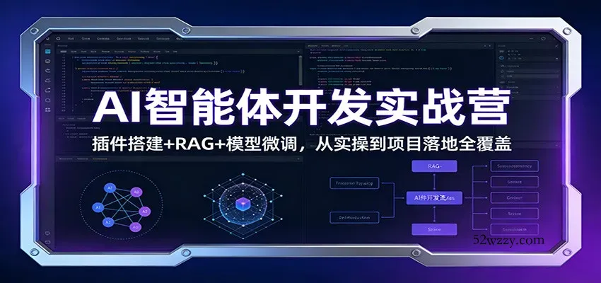 AI智能体开发实战营：插件搭建+RAG+模型微调，从实操到项目落地全覆盖-微众资源