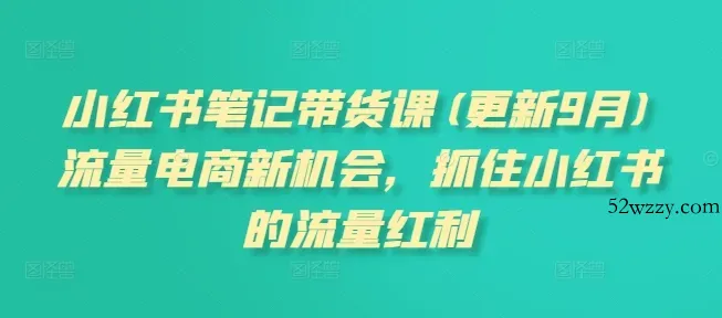 小红书笔记带货课(更新25年12月)流量电商新机会，抓住小红书的流量红利-微众资源