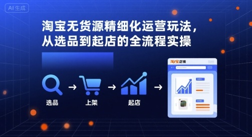 淘宝无货源精细化运营玩法，从选品到起店的全流程实操-微众资源