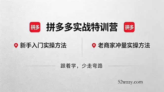 拼多多实战特训营(更新5月3-微众资源