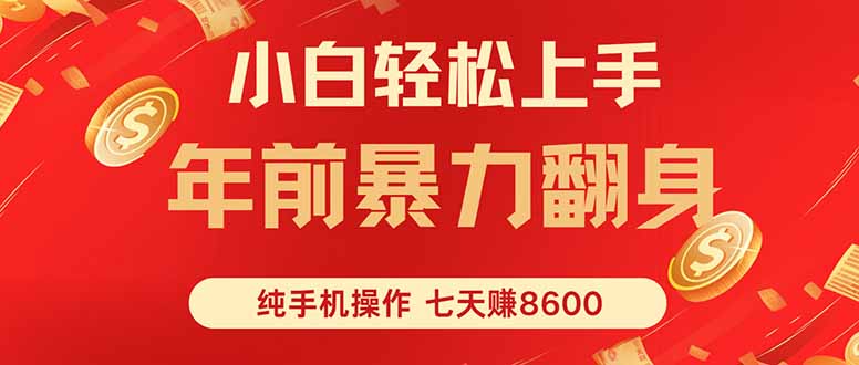 七天狂赚8600，小白纯手机操作，日入1000+-微众资源