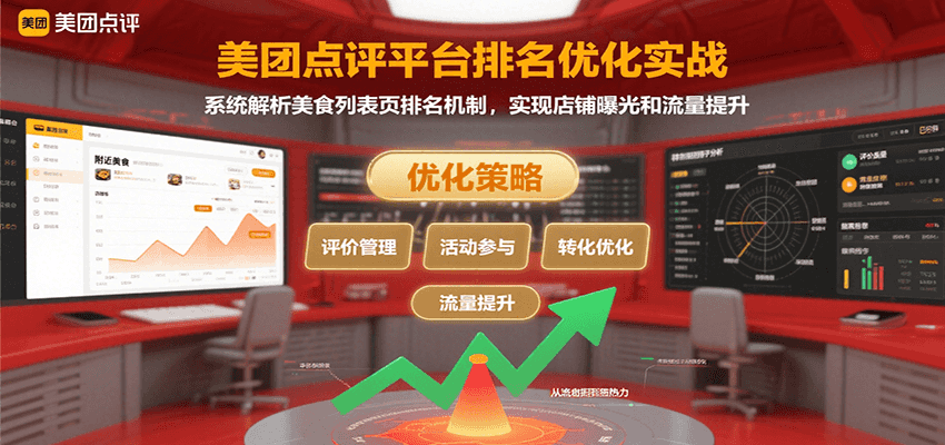 美团点评平台排名优化实战，系统解析美食列表页排名机制，实现店铺曝光和流量提升-微众资源