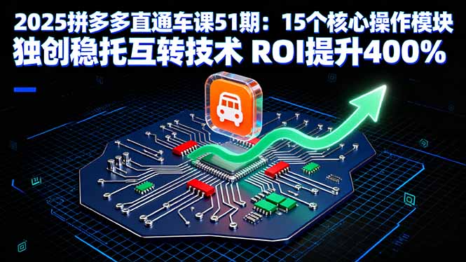 2025拼多多直通车课51期：15个核心操作模块 独创稳托互转技术 ROI提升400%-微众资源