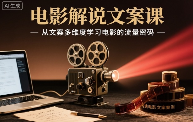 电影解说文案课，从文案多维度学习电影的流量密码-微众资源