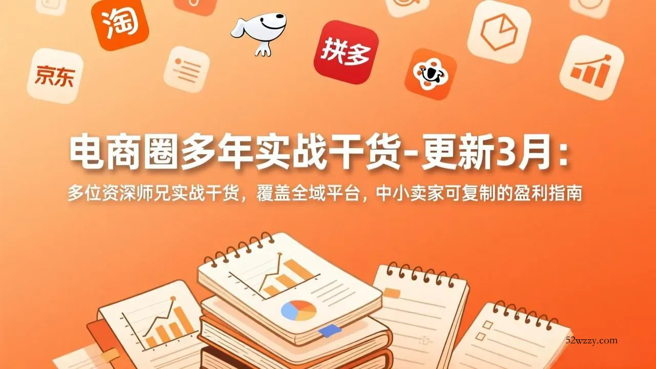 电商圈多年实战干货-更新3月：多位资深师兄实战干货，覆盖全域平台，中小卖家可复制的盈利指南-微众资源