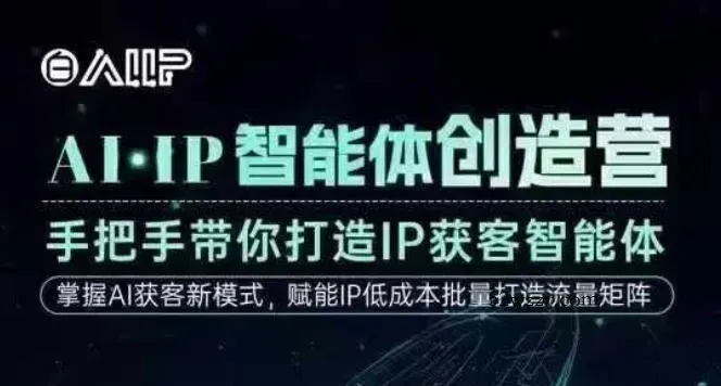 AI·IP智能体创造营，手把手带你打造IP获客智能体，高成交创始人IP课-微众资源