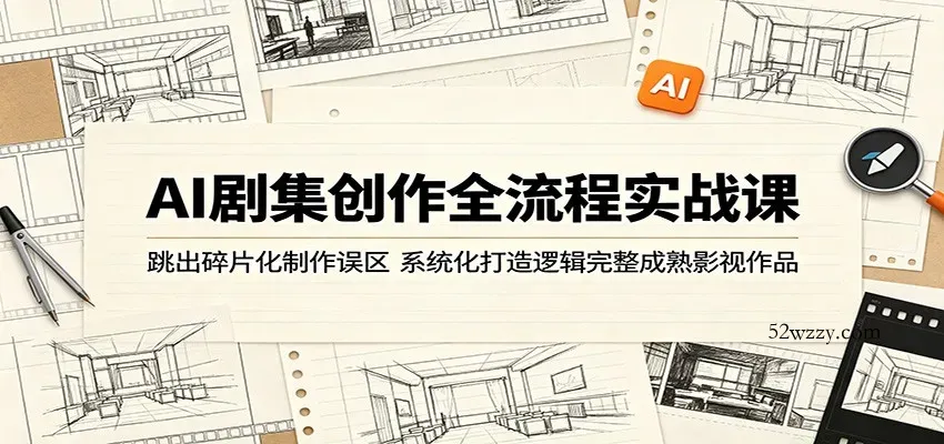 AI剧集创作全流程实战课：跳出碎片化制作误区，系统化打造逻辑完整成熟影视作品-微众资源