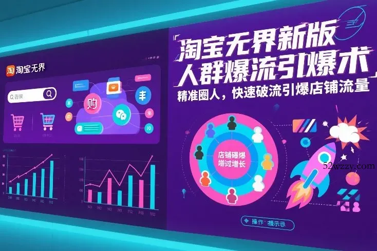淘宝无界新版人群爆流引爆术，精准圈人，快速破流引爆店铺流量-微众资源