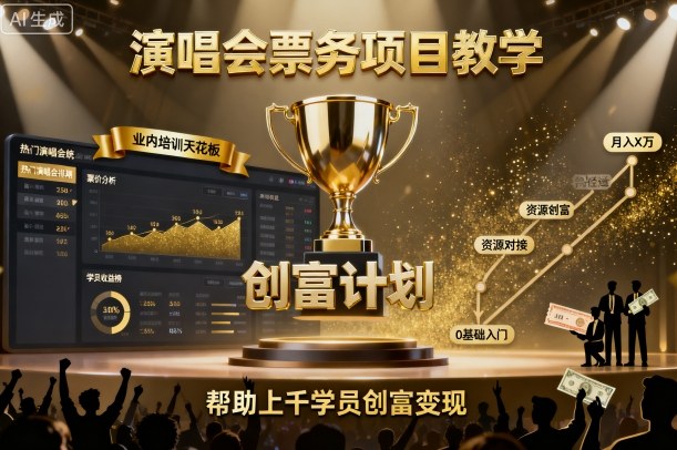 演唱会票务项目教学，业内培训天花板，帮助上千学员创富变现(更新)-微众资源