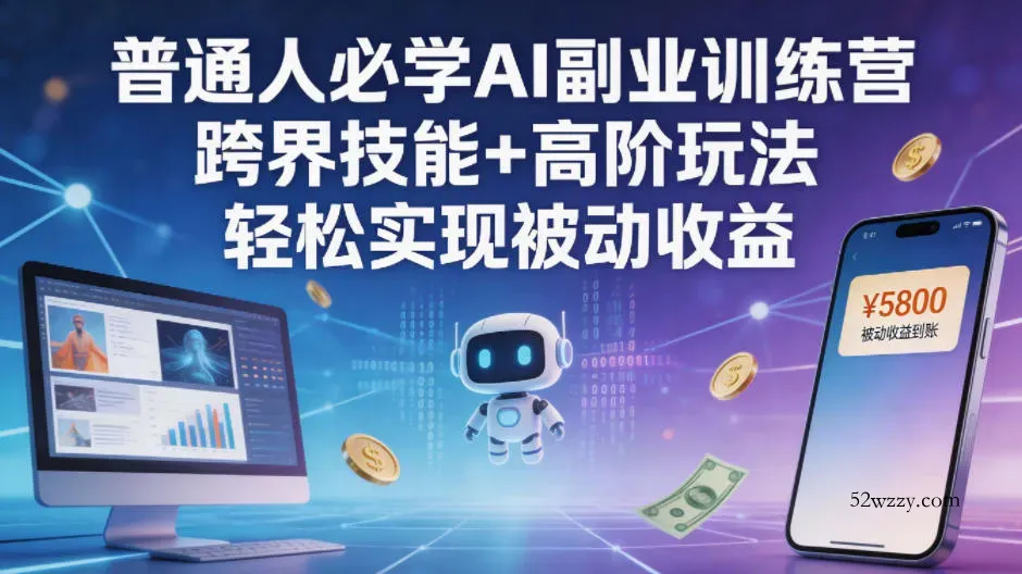 普通人必学AI副业训练营跨界技能+高阶玩法轻松实现被动收益-微众资源