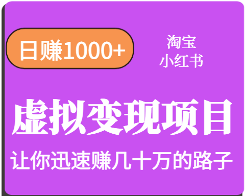 淘宝OR小红书虚拟变现，日赚1000+，多账号操作年收入几十W不等-微众资源