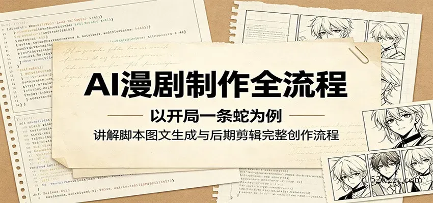 AI漫剧制作全流程：以开局一条蛇为例，讲解脚本图文生成与后期剪辑完整创作流程-微众资源